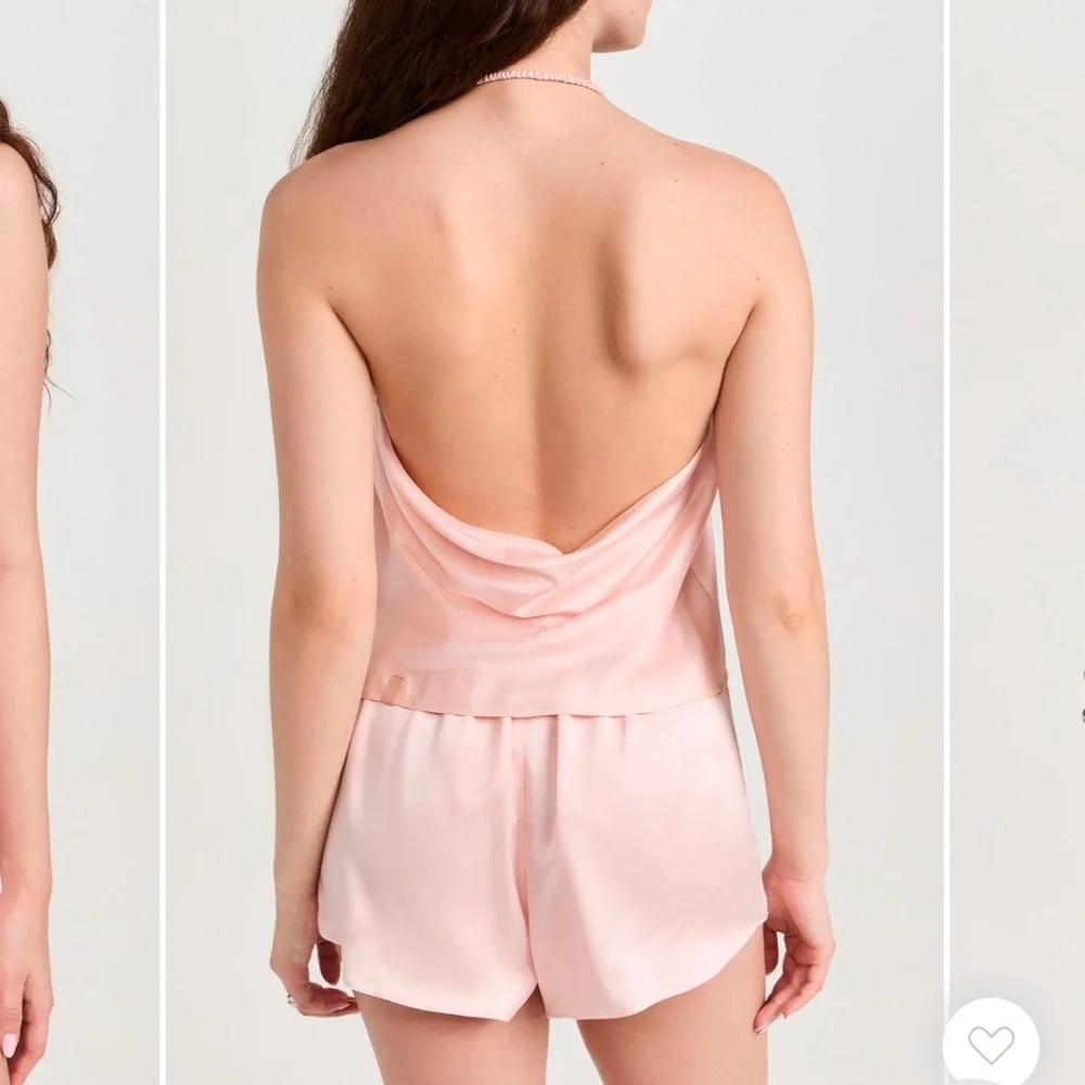 LUNYA BNWT Washable Silk Halter Cami Shorts Set in Frosted Rose Size XL